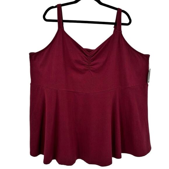 Torrid Zinfandel Foxy Peplum Tank Top Burgundy Size 6X NWT - Picture 1 of 7